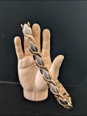 Gold and Silver Two-Tone  Magnetic Healing Link Bracelet